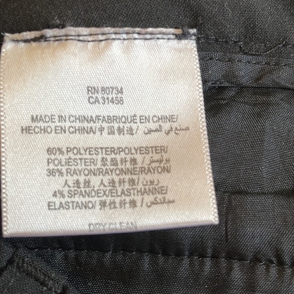 Black front pleat BCBGMaxazria skinny trouser with asymmetrical waist closure - Picture 5 of 5